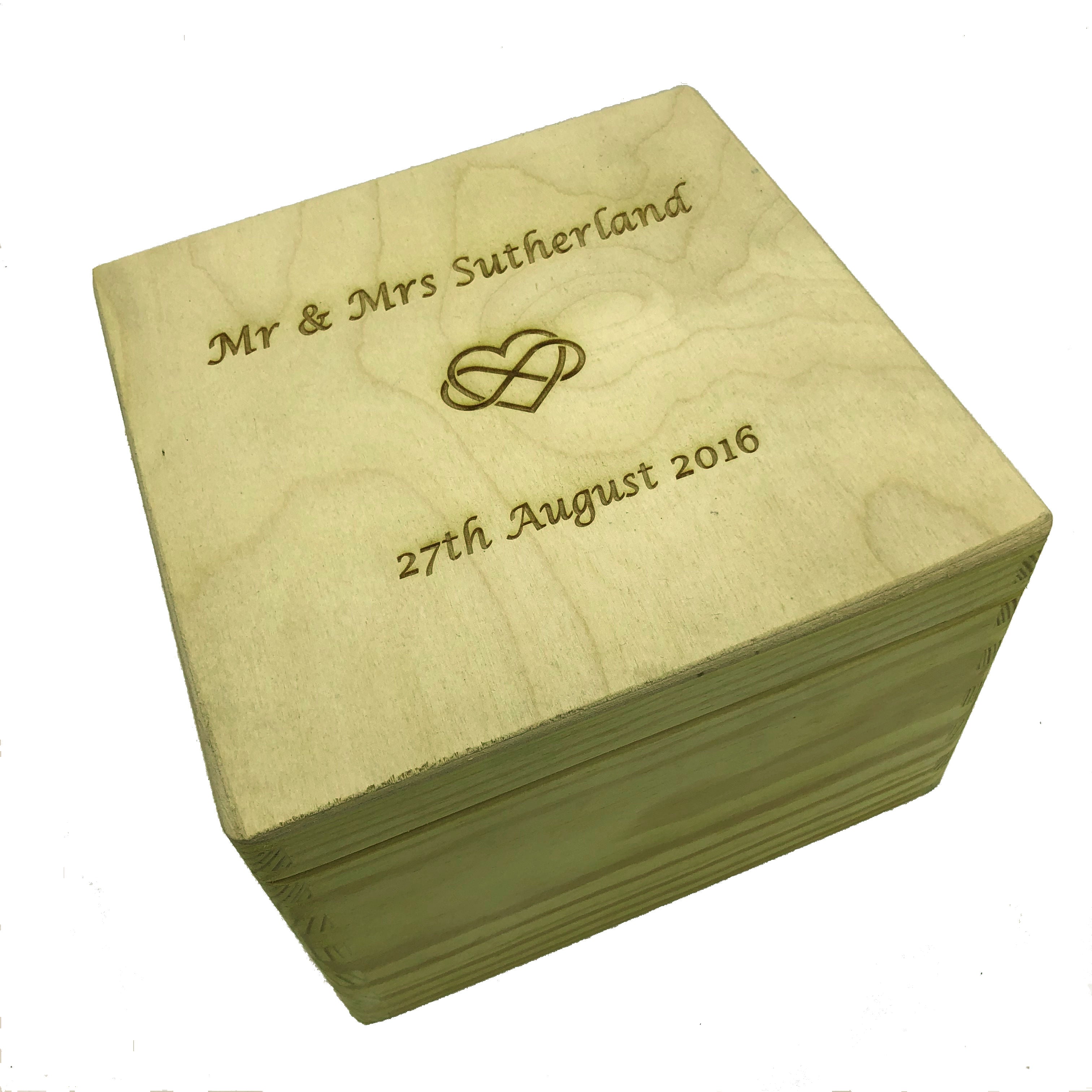 Personalised wooden keepsake memory box