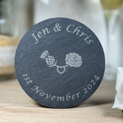 Personalised wedding coaster -  slate
