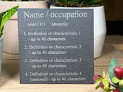 Personalised definition coaster - slate