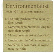 Personalised definition coaster - wood - example 2