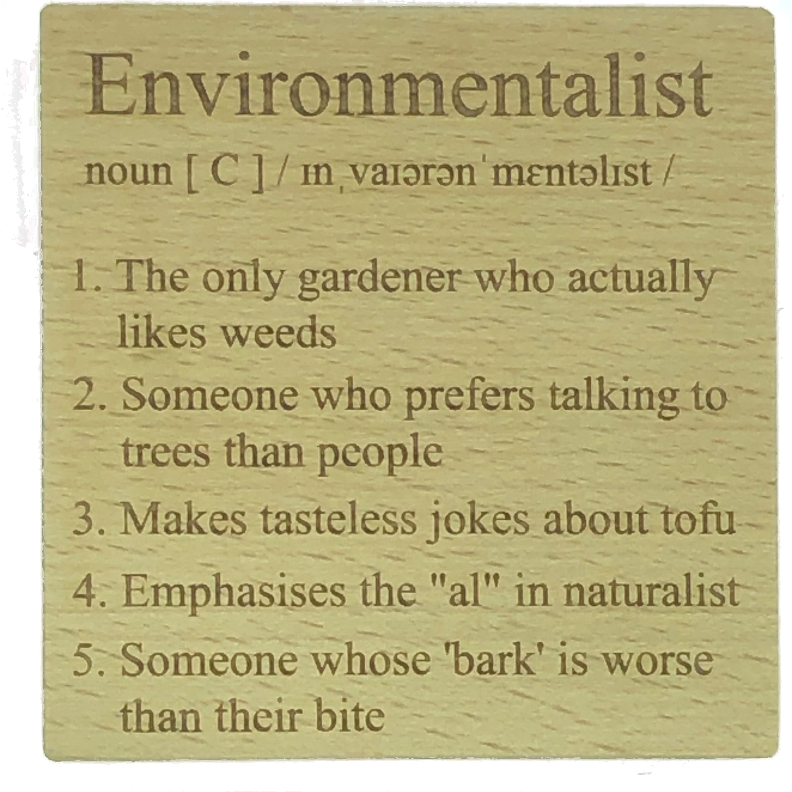 Personalised definition coaster - wood - example 2