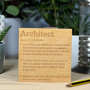 Wooden coaster - occupation - architect