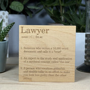 Wooden coaster - occupation - lawyer