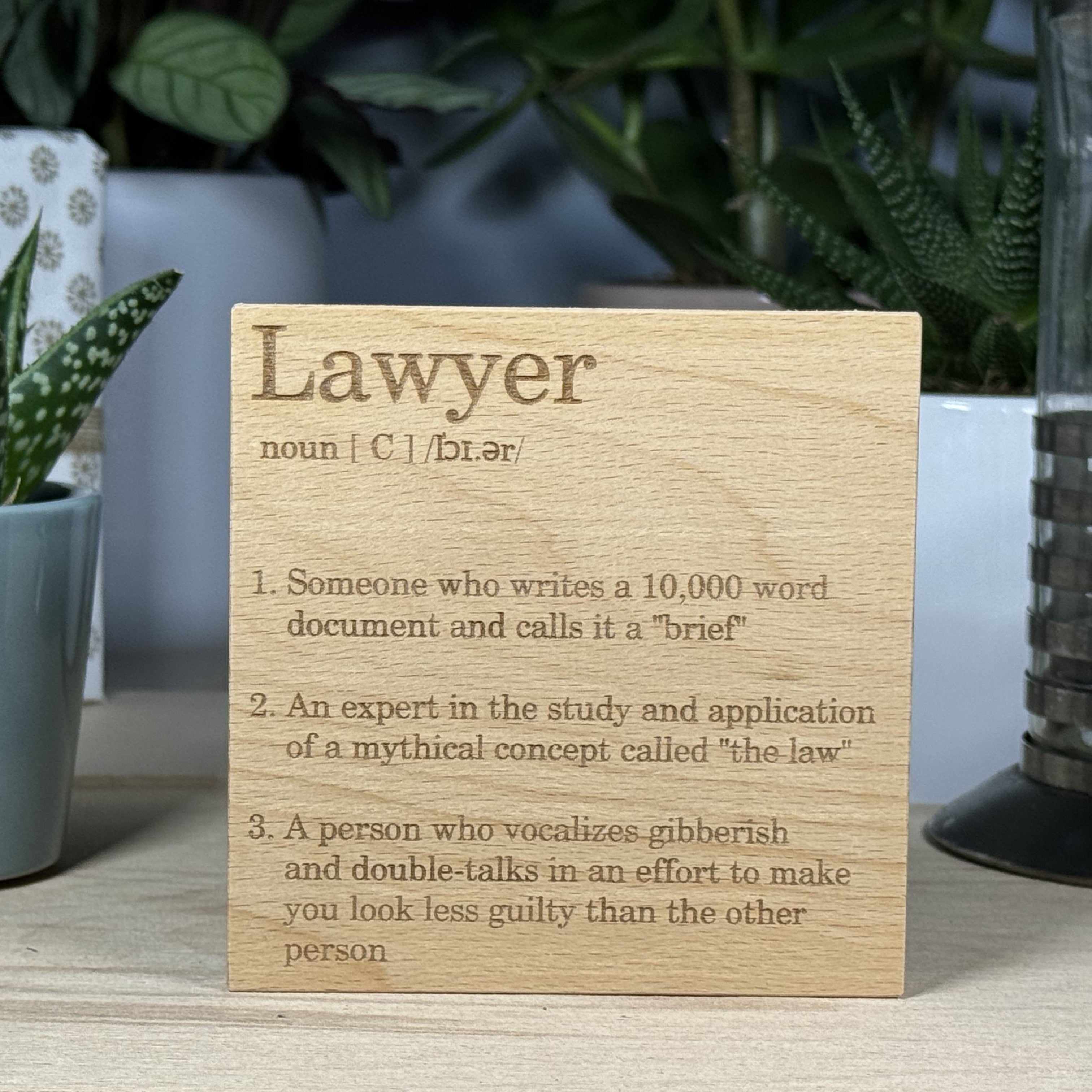 Wooden coaster - occupation - lawyer