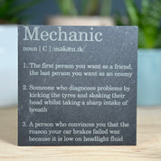 Slate coaster - occupation - mechanic