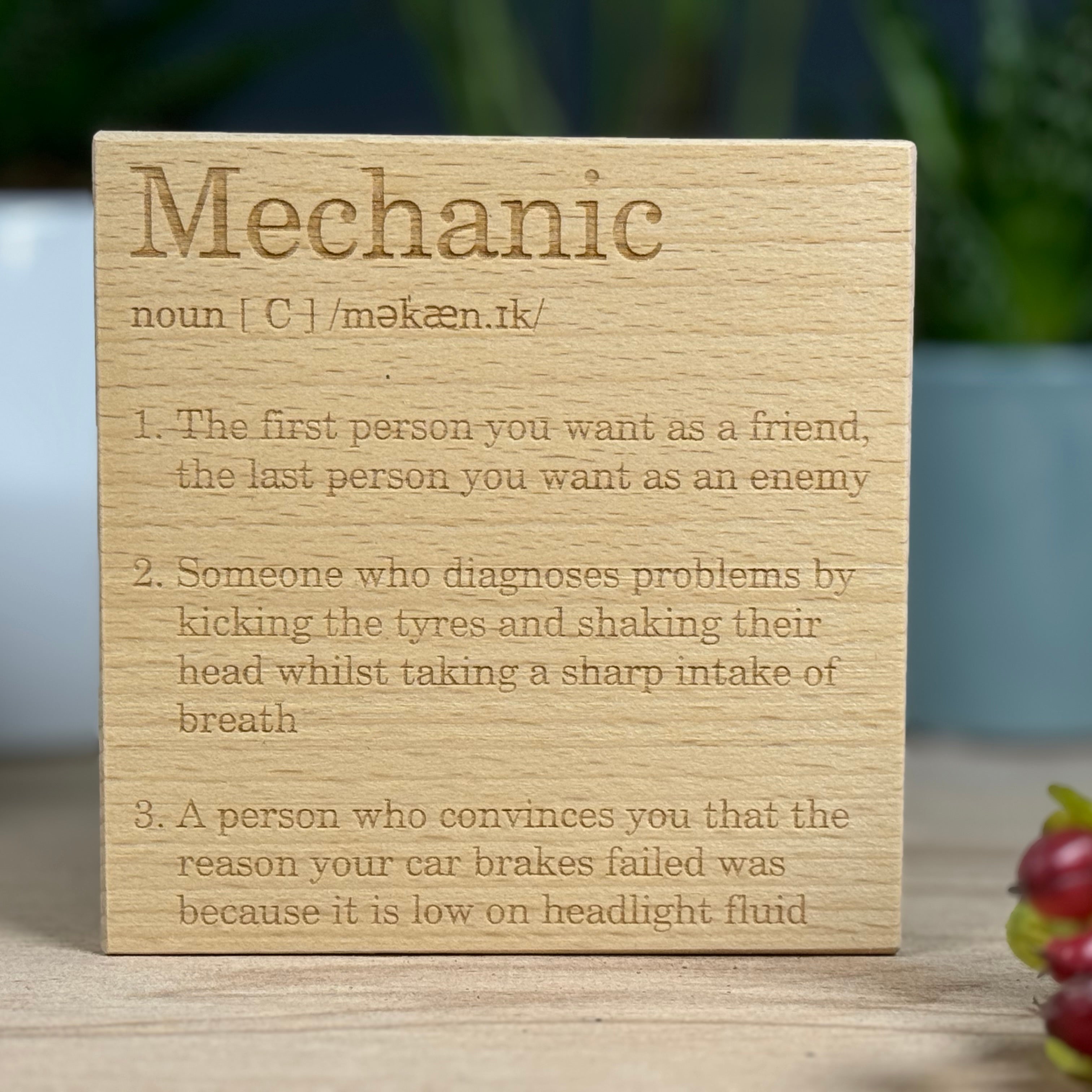 Wooden coaster - occupation - mechanic