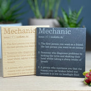 Wood or slate coaster - occupation - mechanic