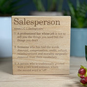 Wooden coaster - occupation - salesperson