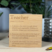 Wooden coaster - occupation - teacher