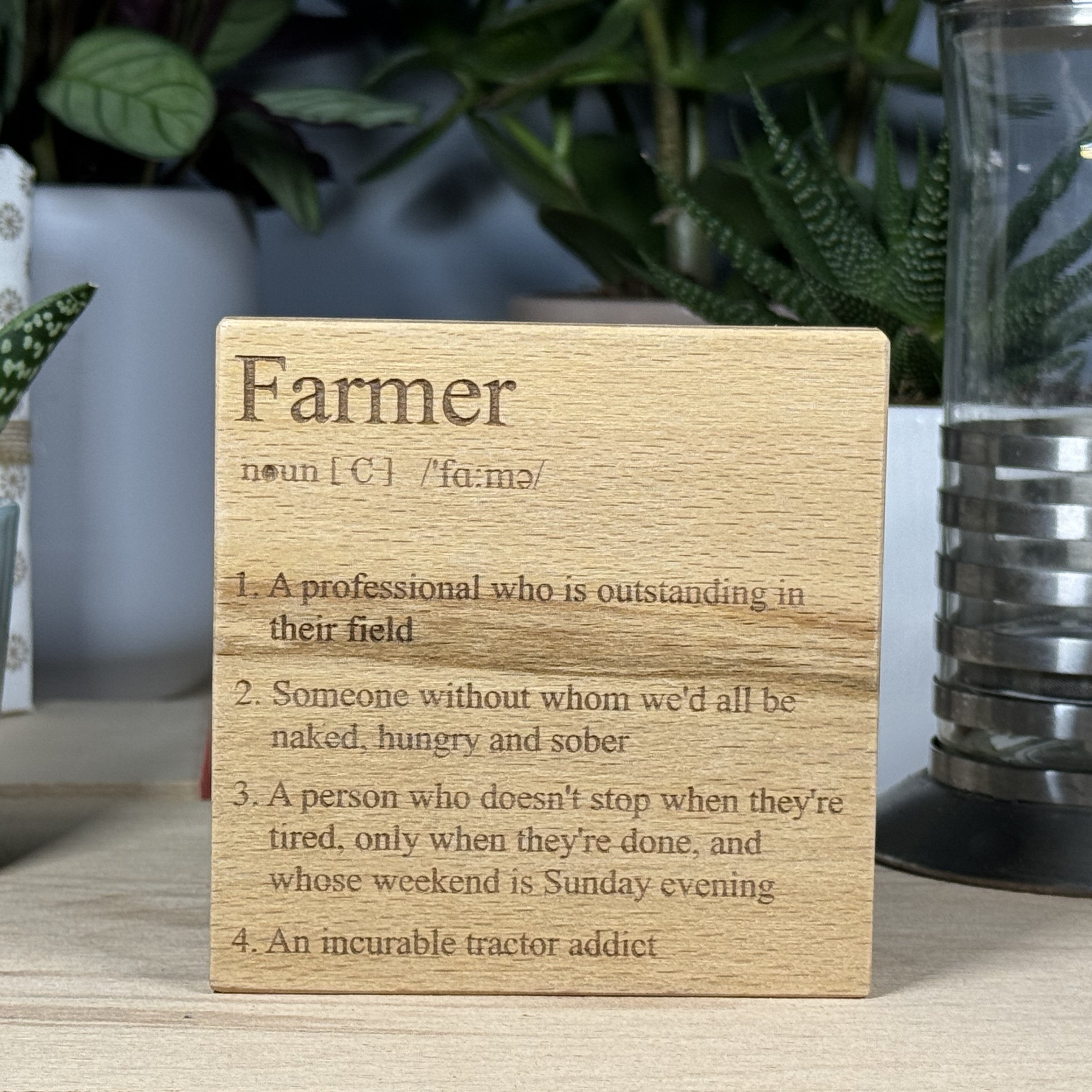 Wooden coaster - occupations - farmer