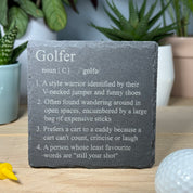 Slate coaster - occupation - golfer