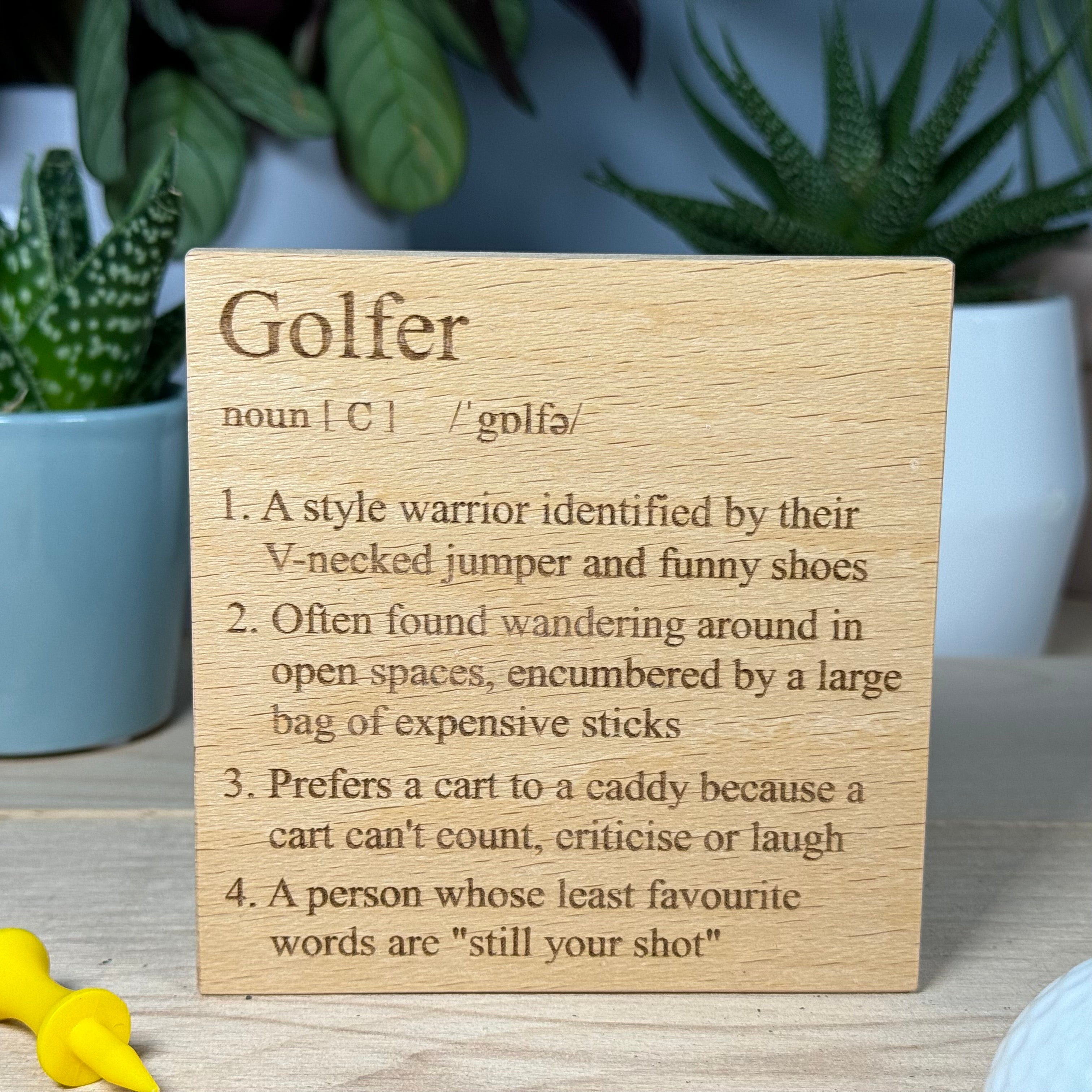 Wooden coaster - occupation - golfer