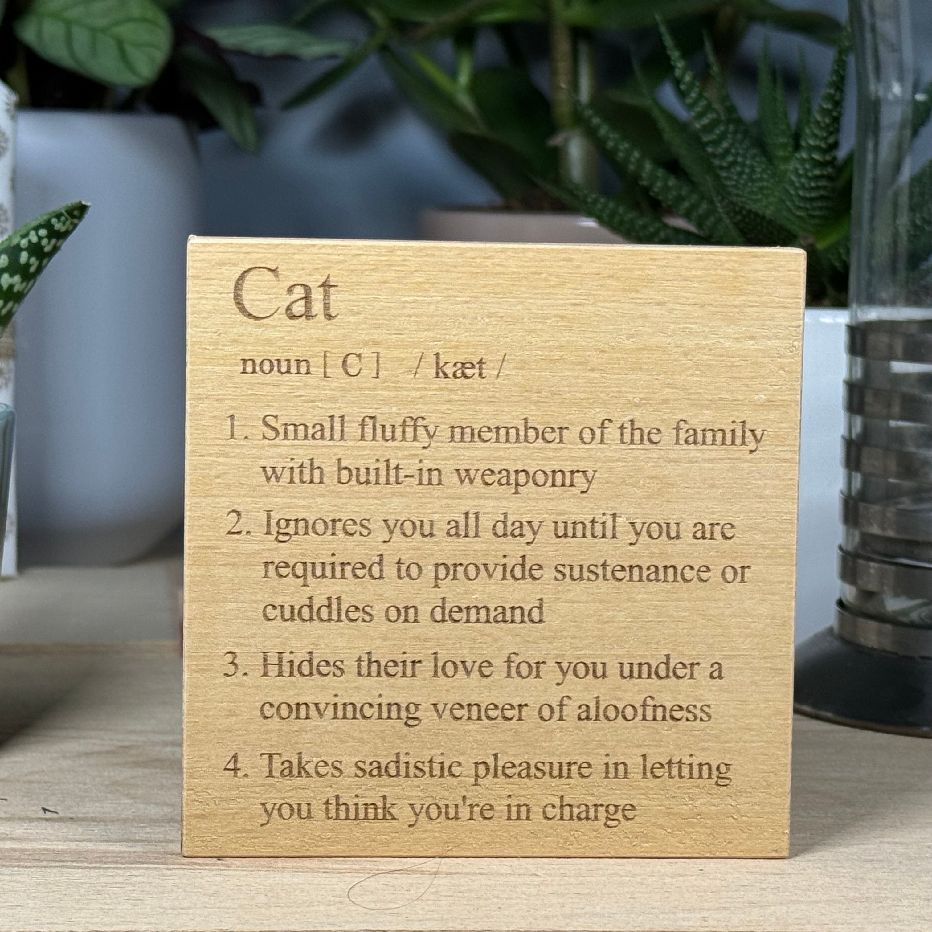 Wooden coaster - cat definition