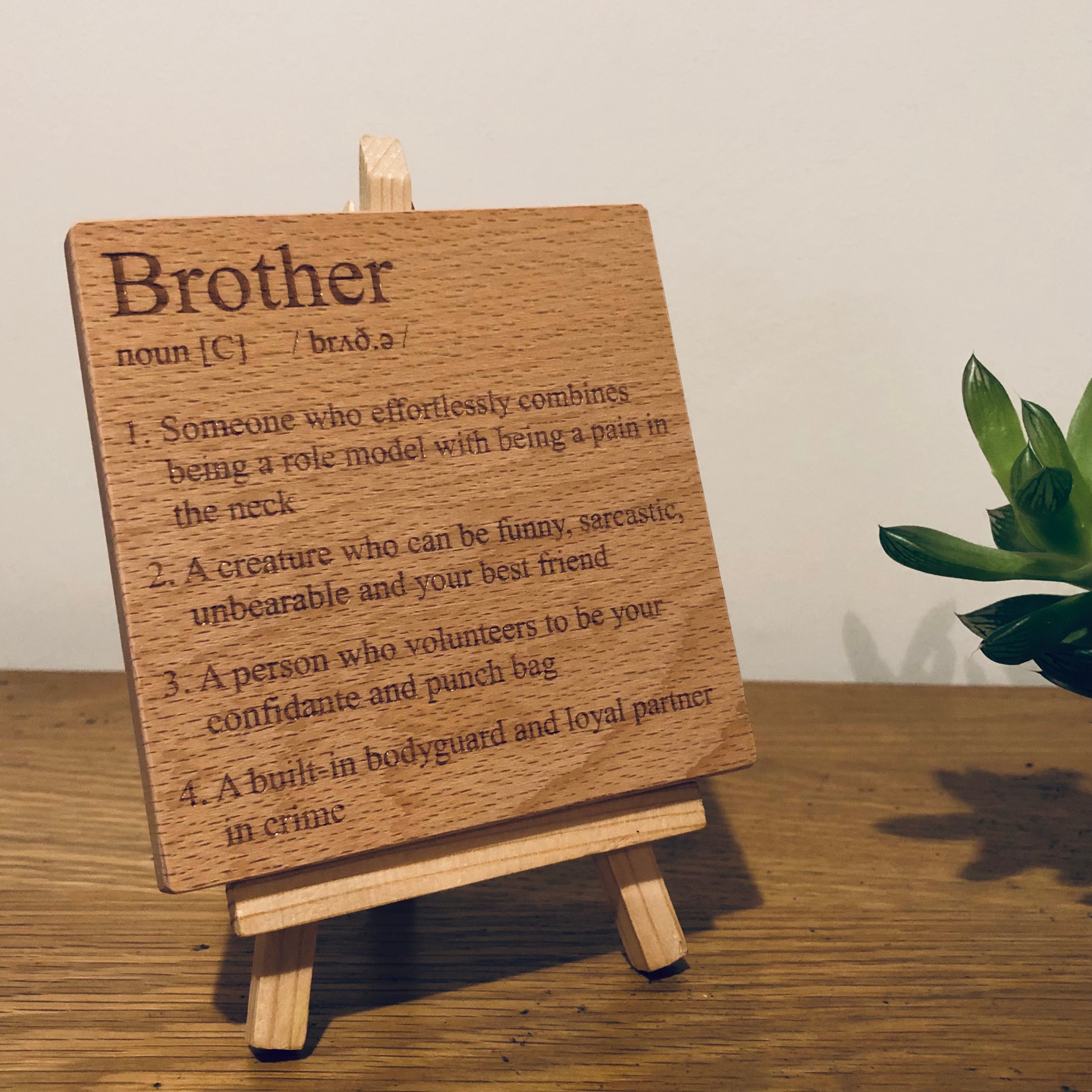 Wooden coaster - definition - brother