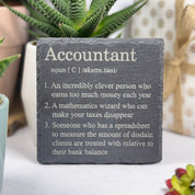 Slate coaster - occupation - accountant