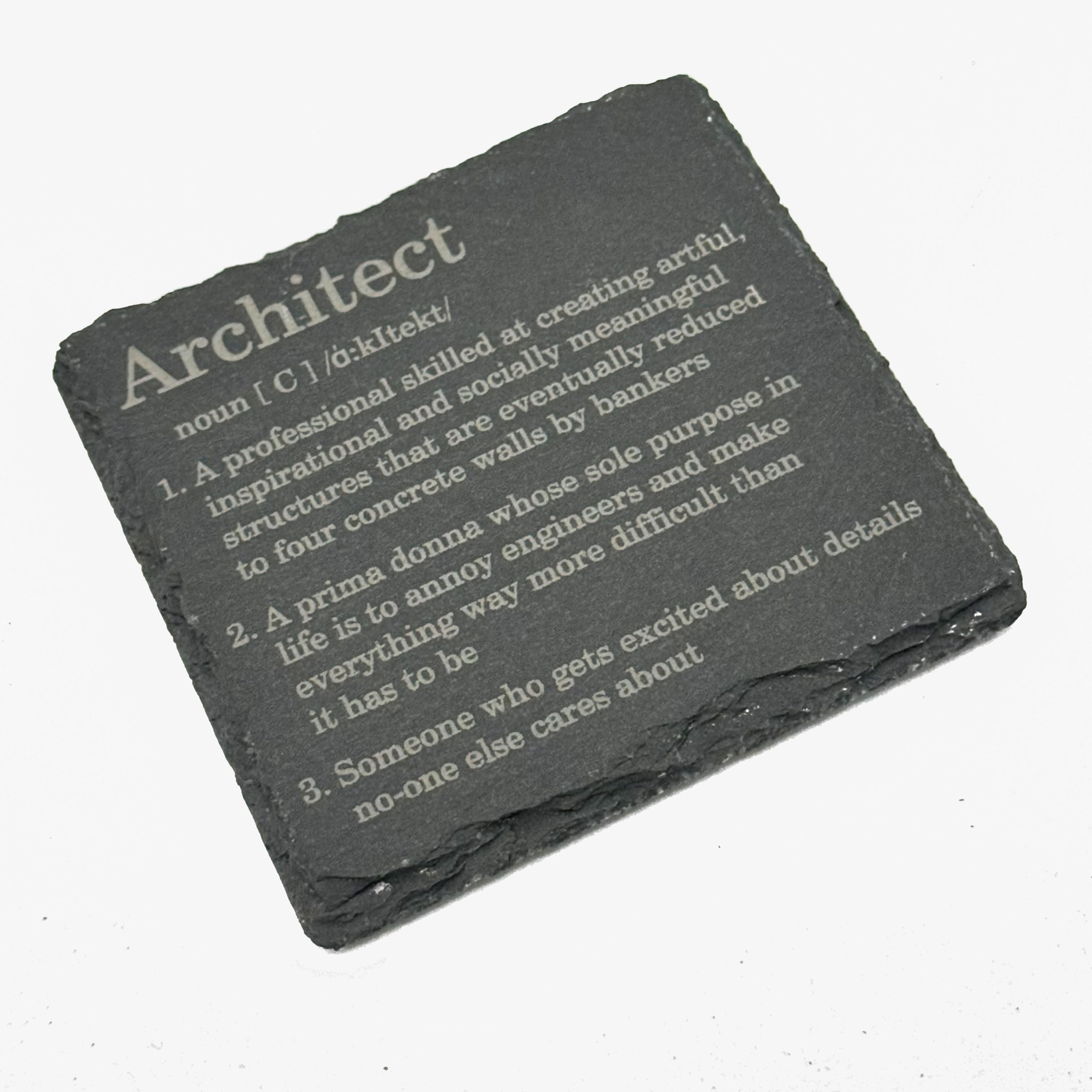 Slate coaster gift - occupation - architect