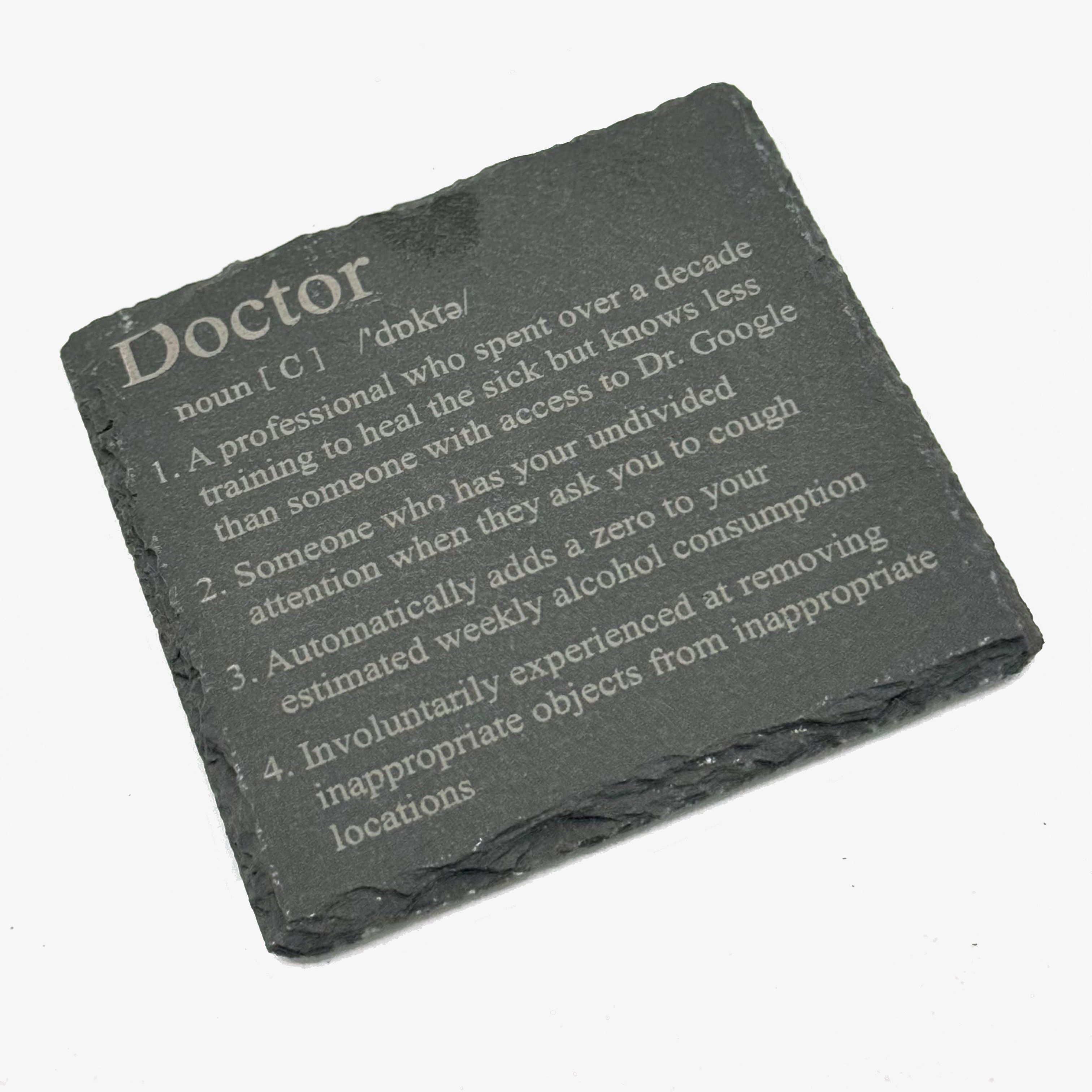 Slate coaster - occupations - doctor