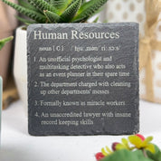 Slate coaster - occupation - human resources HR