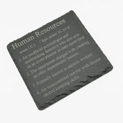 Slate coaster - occupation - human resources HR