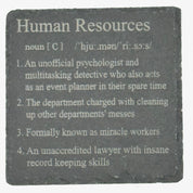 Slate coaster - occupation - human resources HR