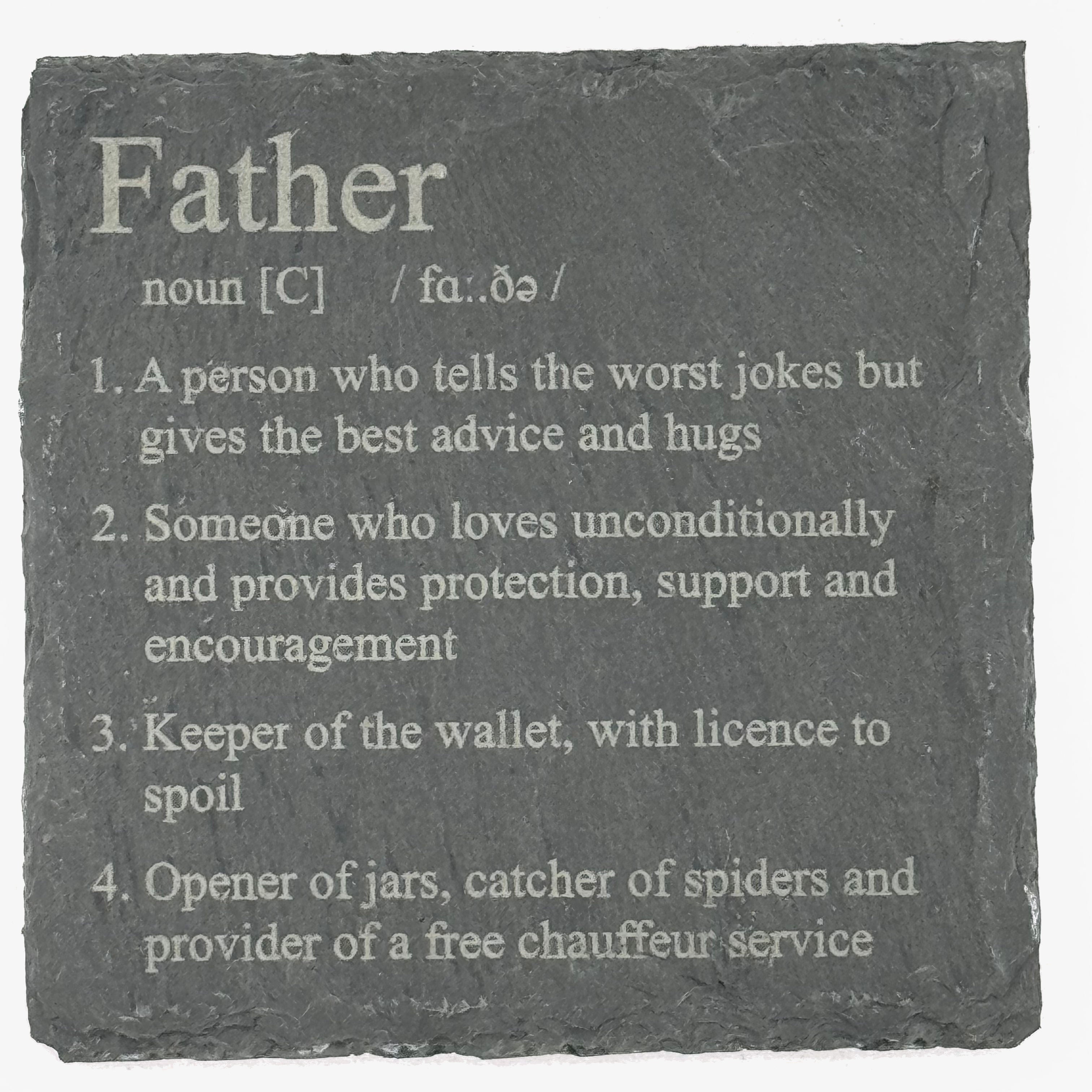 Slate coaster gift - father