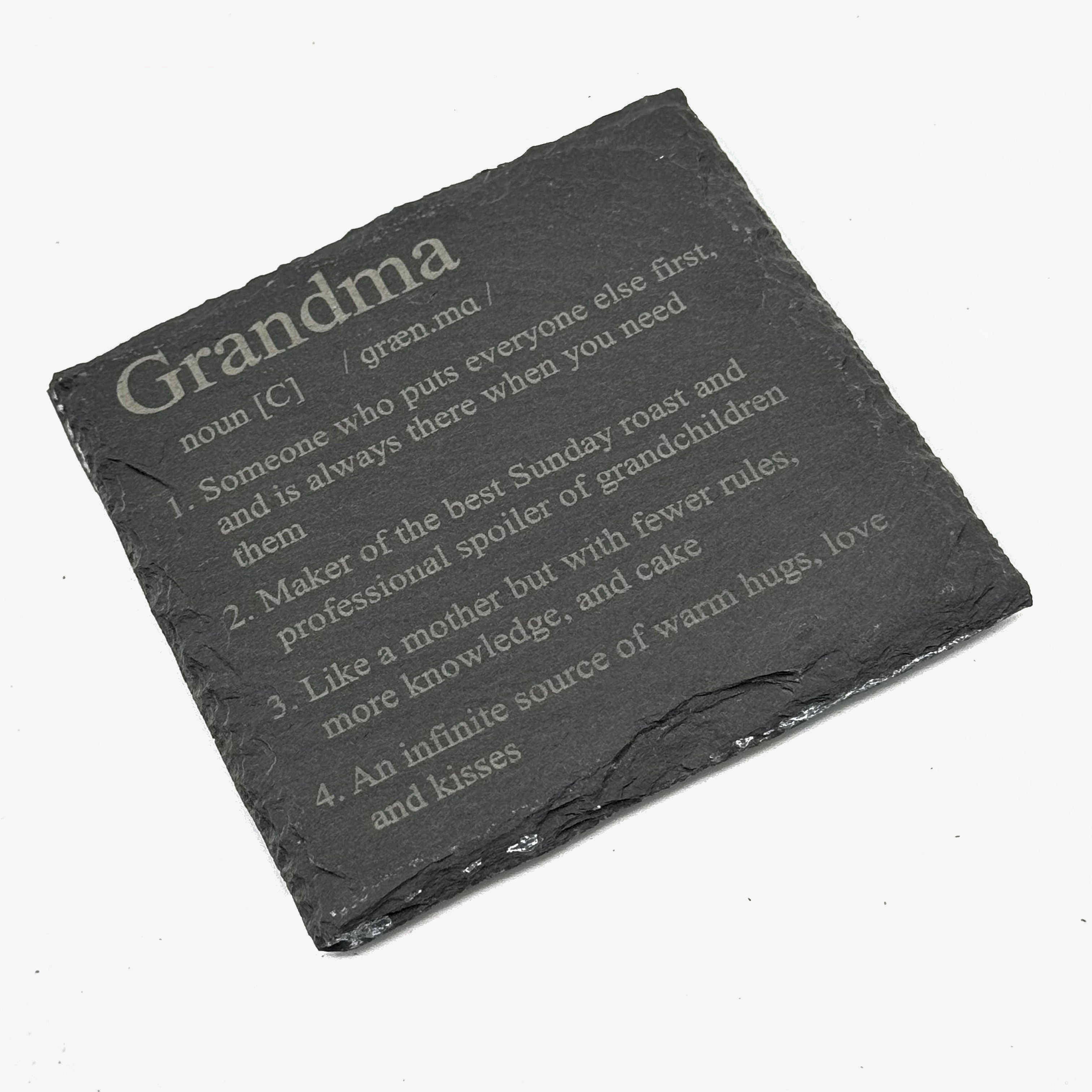 Slate coaster gift for grandma - definition