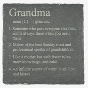 Slate coaster gift for grandma - definition