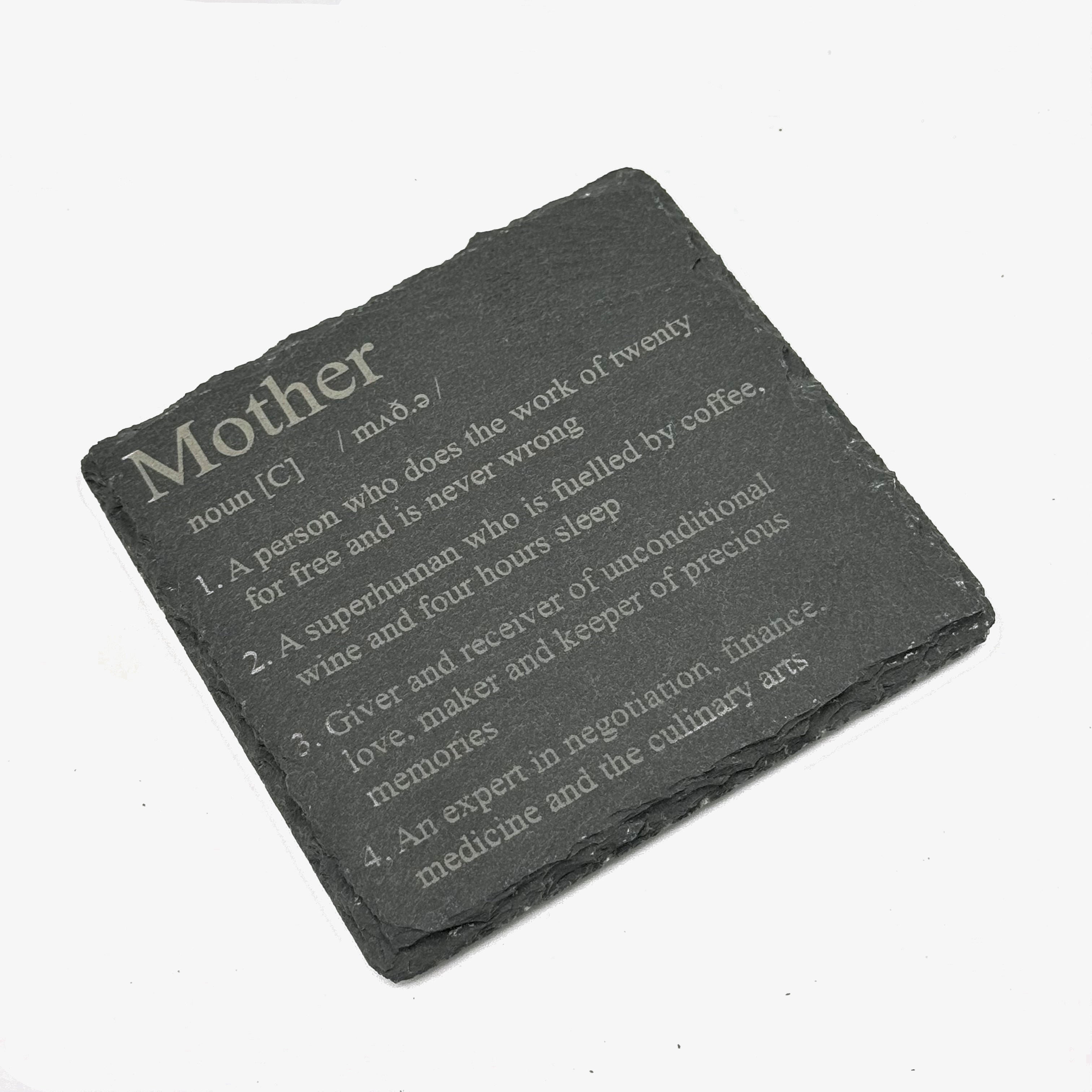 Slate coaster gift for mother - definition