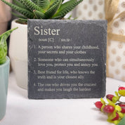 Slate coaster gift for sister - definition