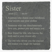Slate coaster gift for sister - definition