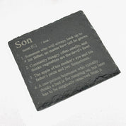 Slate coaster - definition - son