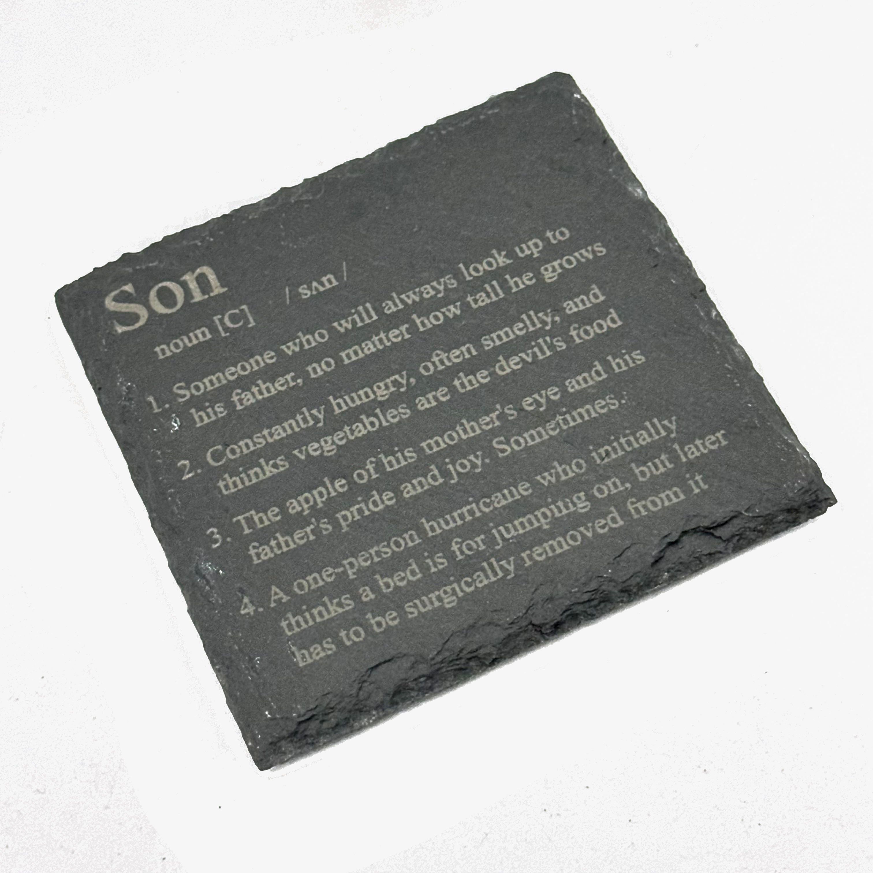 Slate coaster - definition - son