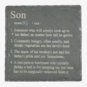 Slate coaster - definition - son