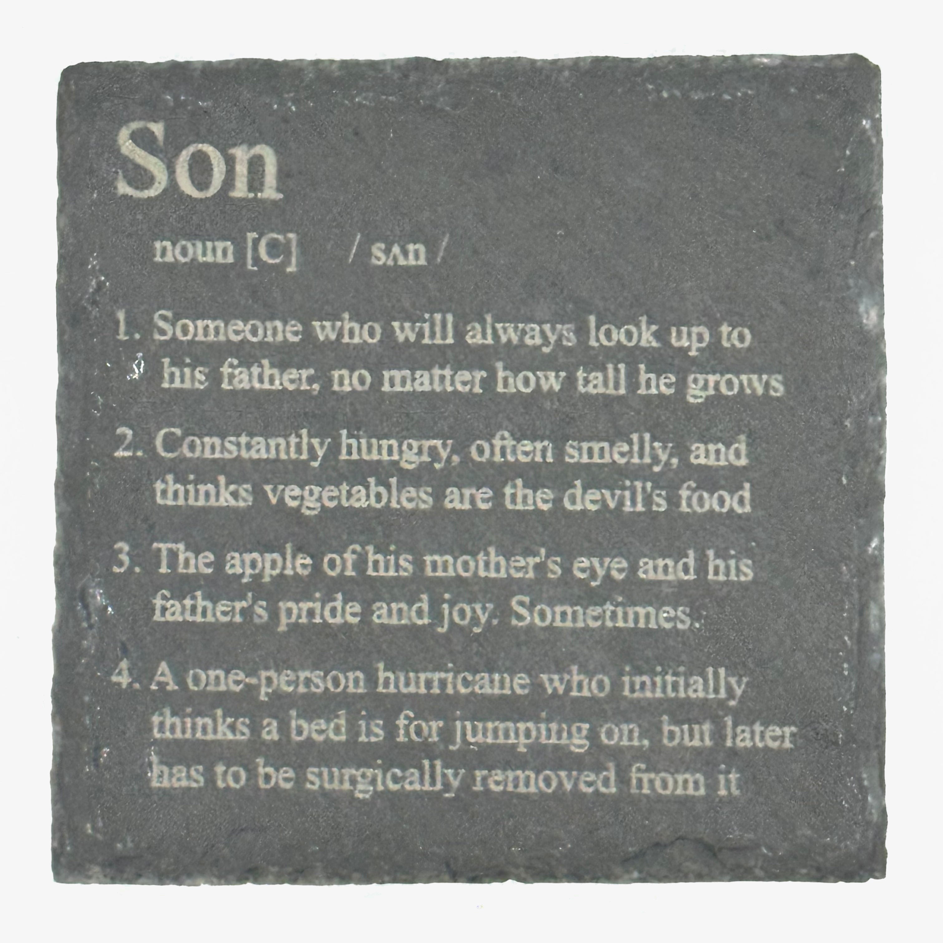 Slate coaster - definition - son