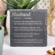 Slate coaster - family - husband