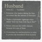 Slate coaster - family - husband