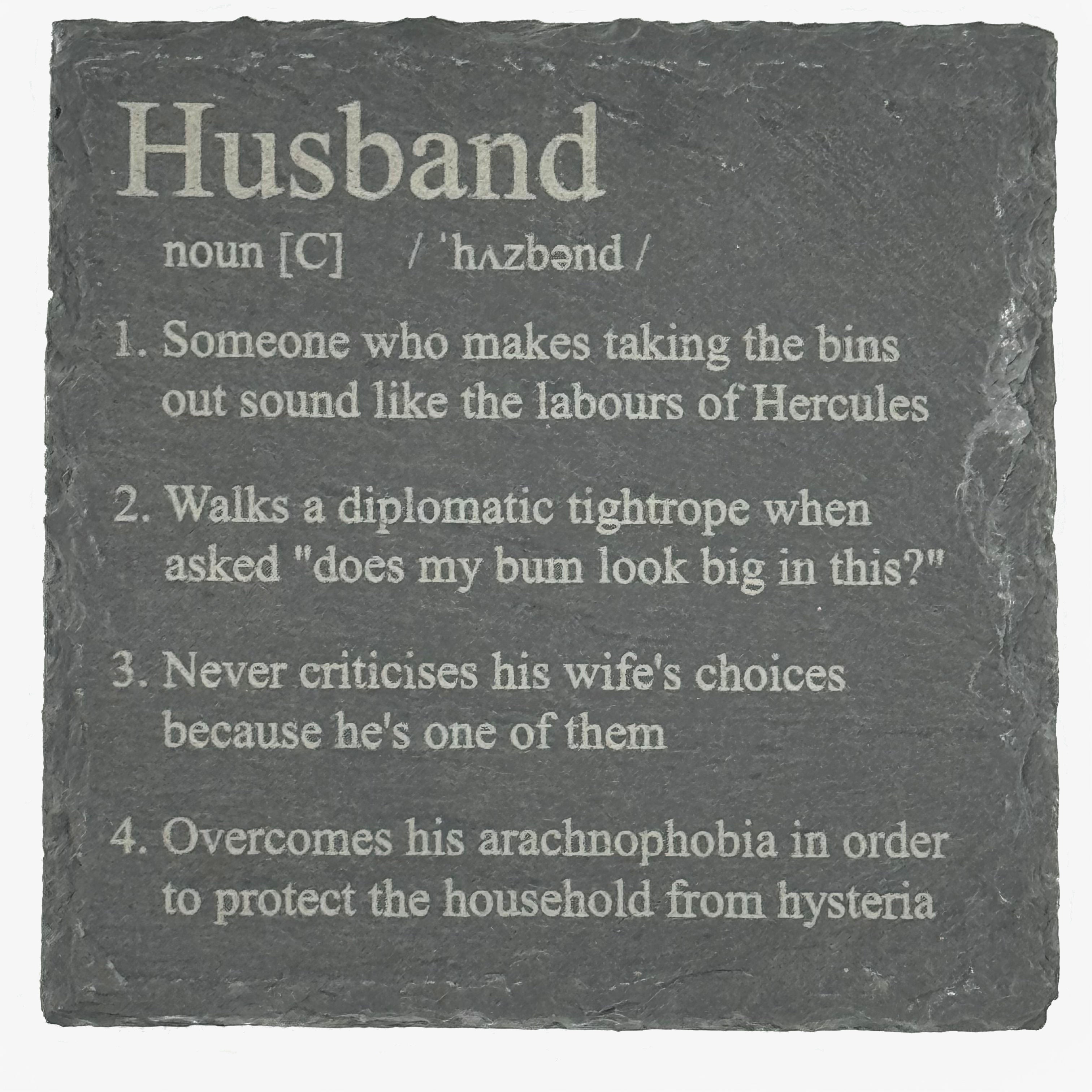 Slate coaster - family - husband