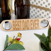 Wooden bottle opener gift for father - best dad ever