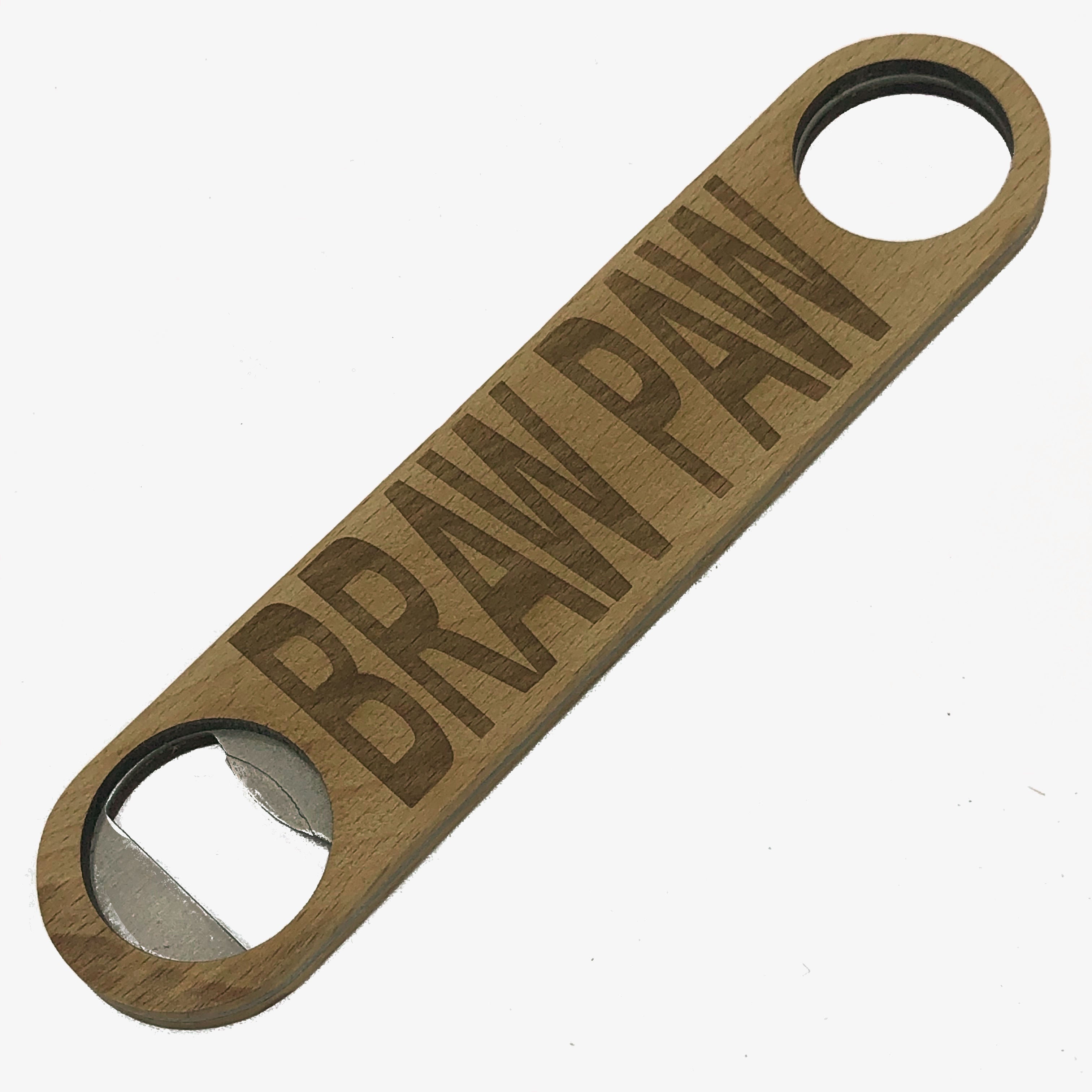 Wooden bottle opener gift for father - Scottish dialect - braw paw