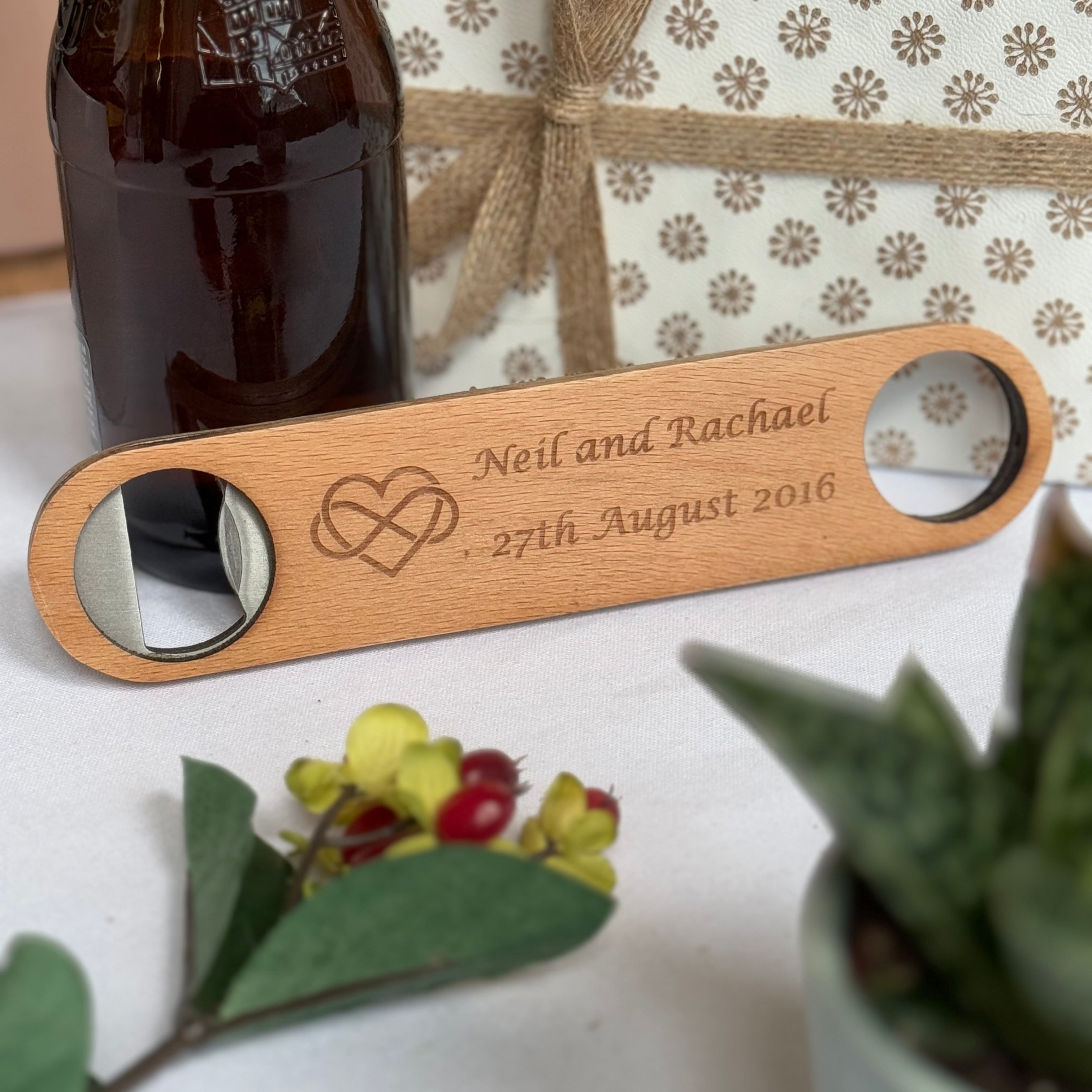 Personalised bottle opener gift
