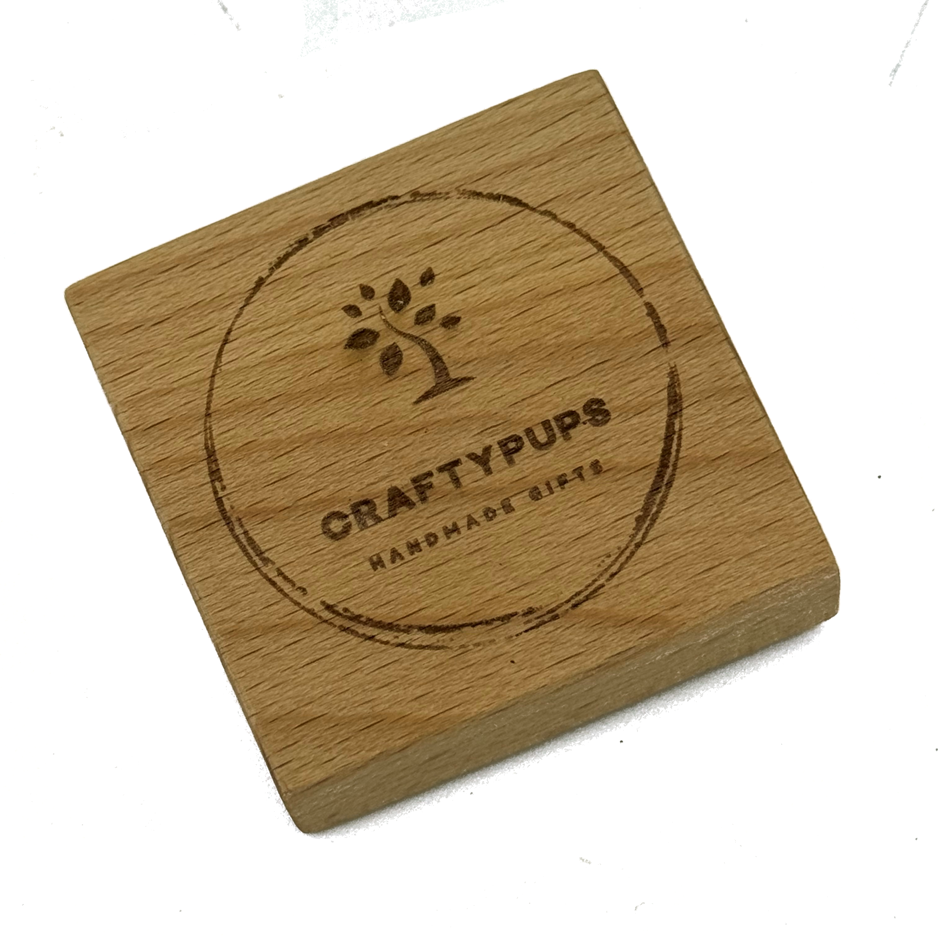 Personalised wooden fridge magnet - square