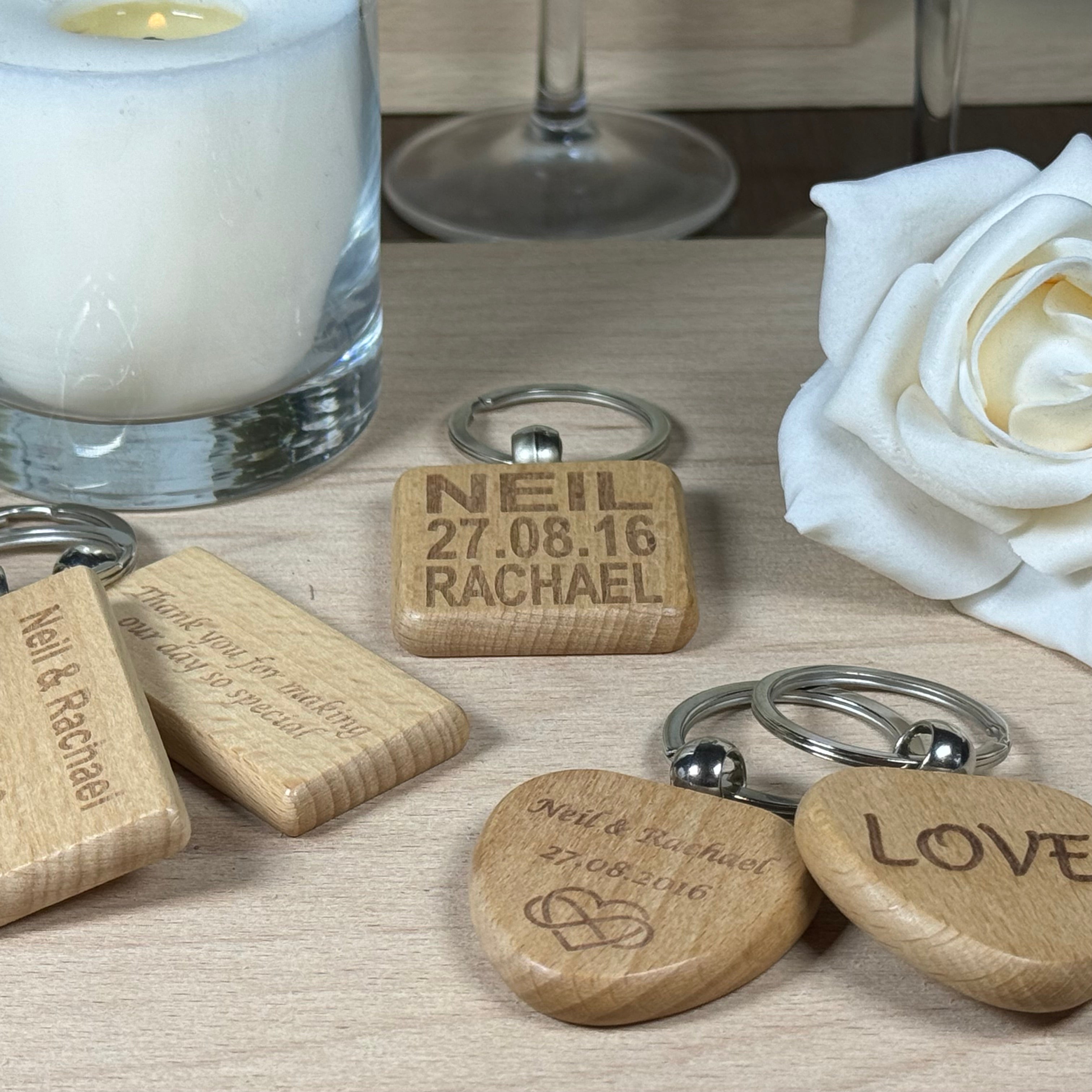 Personalised wedding keyring - favours