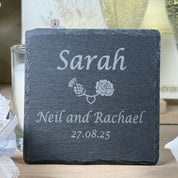 Personalised wedding coaster and place setting - slate