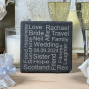 Personalised word map coaster - slate