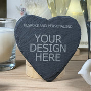 Personalised bespoke coaster - heart shaped