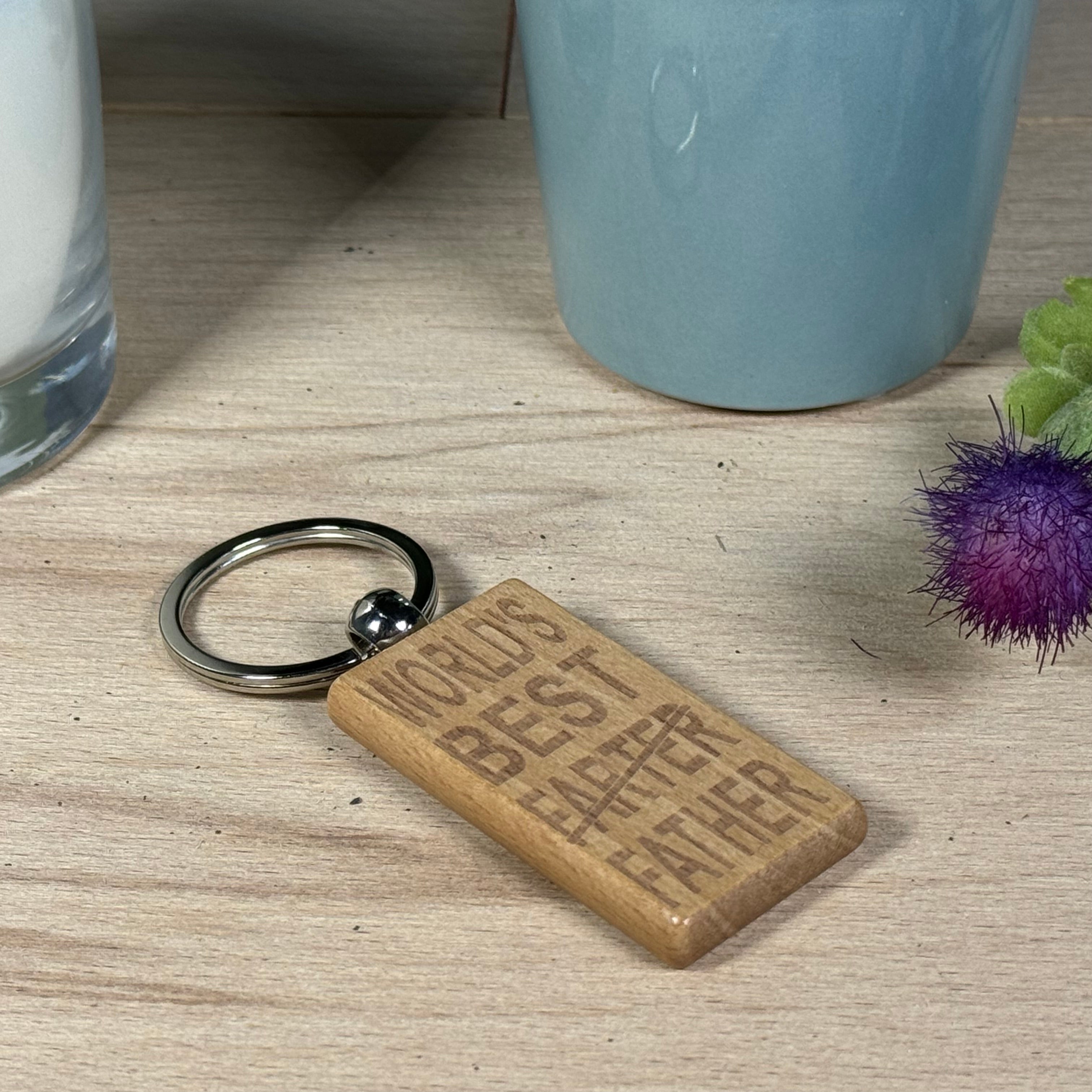 Wooden keyring - fathers day - world's best farter father