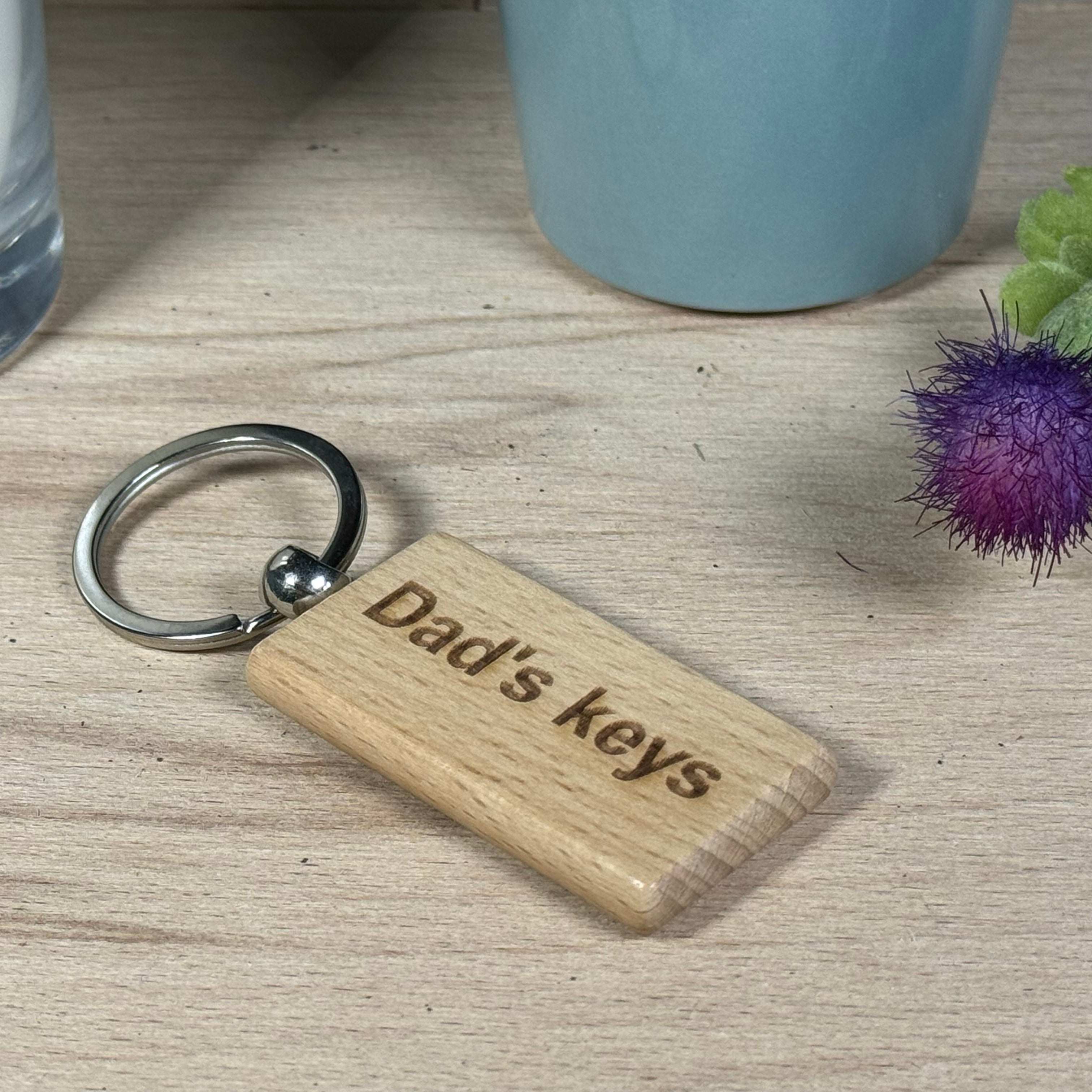 Wooden keyring - laser engraved - Dad's keys - gift for Dad