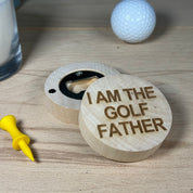 Wooden fridge magnet bottle opener - golf - i am the golf father
