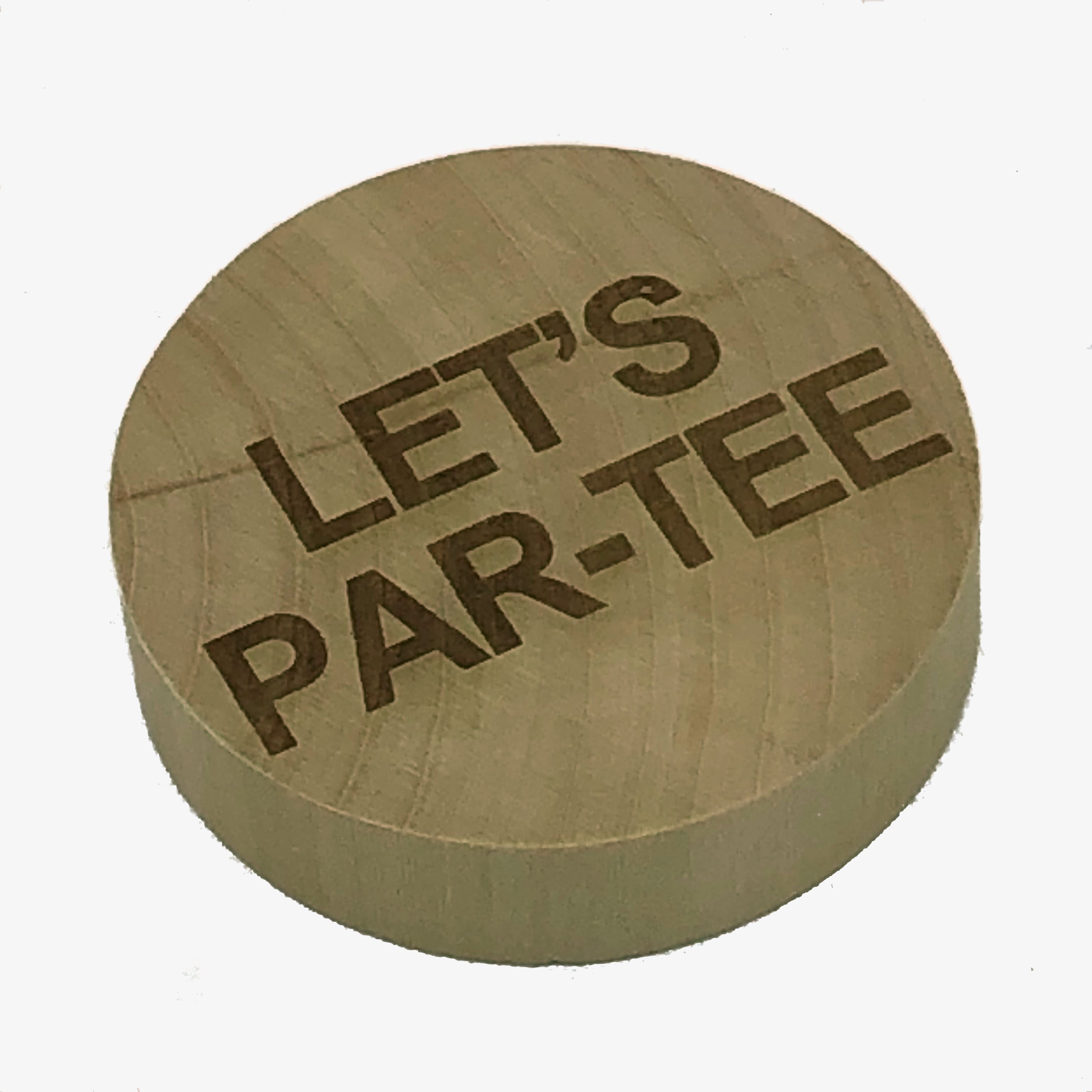 Fridge magnet / wooden bottle opener - golf - let's partee