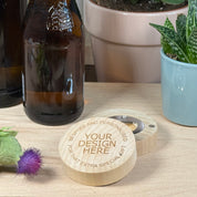 Wooden fridge magnet bottle opener